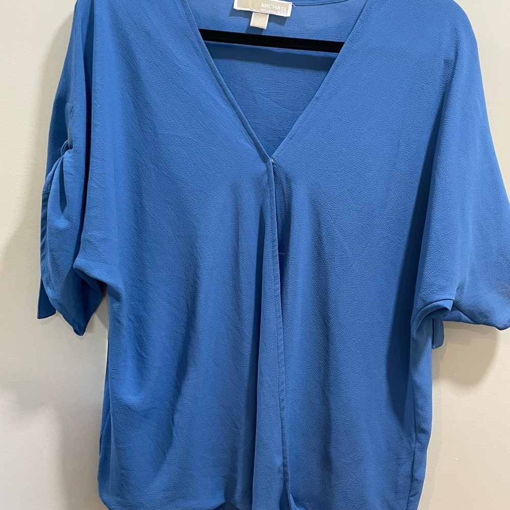 Michael Kors V-Neck Blue Blouse